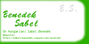 benedek sabel business card